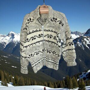 Vintage Cowichan Unisex Full Zip Cardigan Sweater